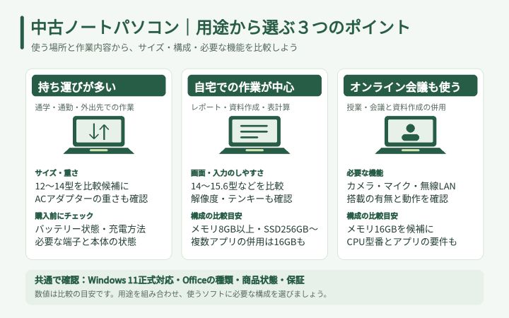 楽天市場で中古ノートパソコンを選ぶときチェックポイント