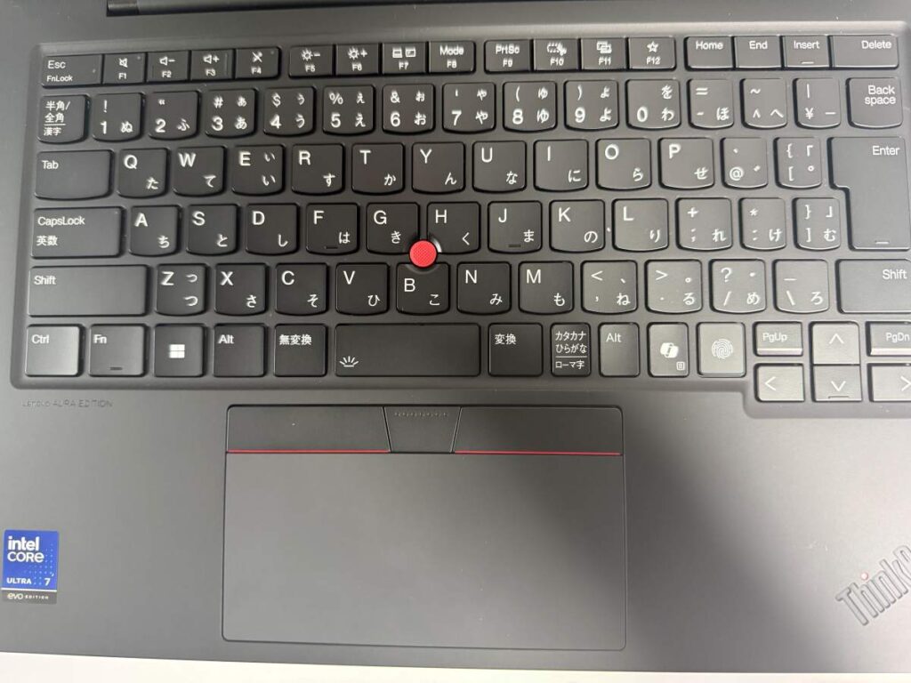 ThinkPad X1 Carbon Gen 13 Aura Edition キーボード全体